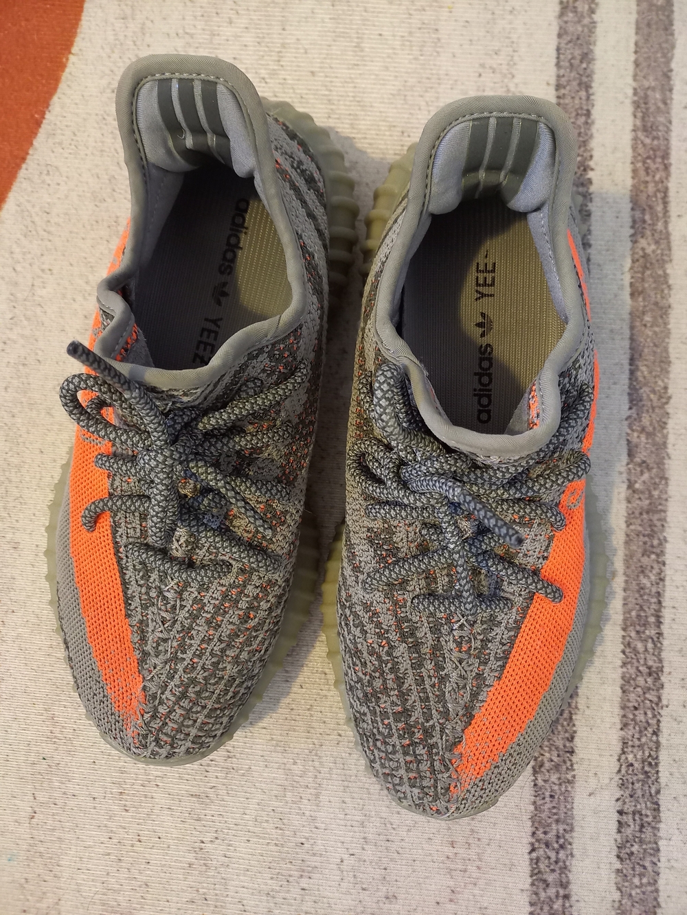 Adidas Yeezy Boost 350 V2 Men’s Grey with Orange Stripe